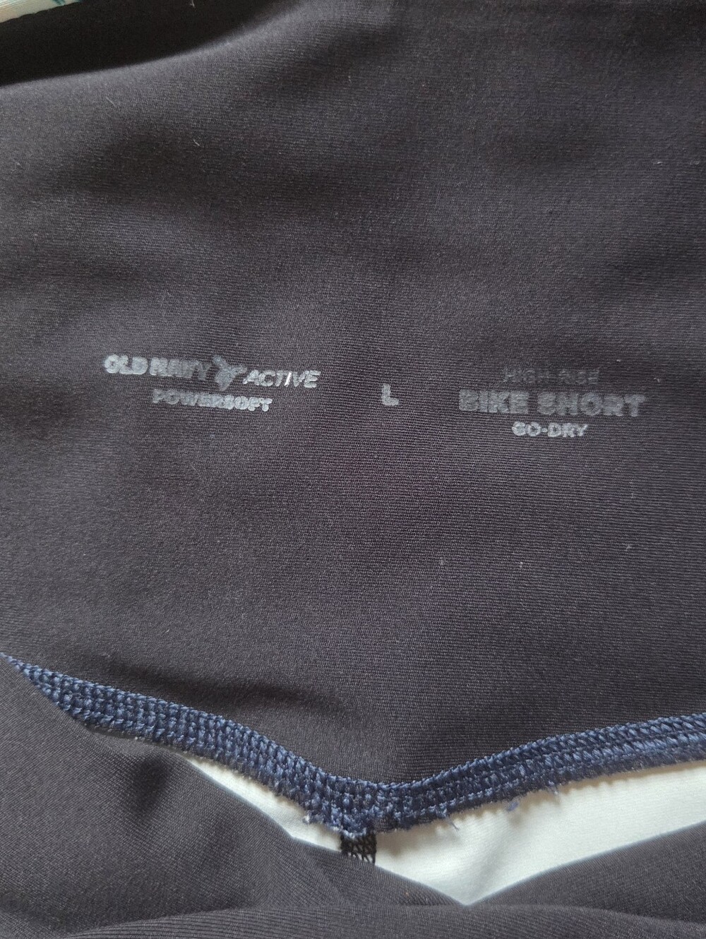 Old Navy Blue/White/Gold Marble Powersoft Bike Shorts 8" Inseam Size Womens L - Picture 2 of 9